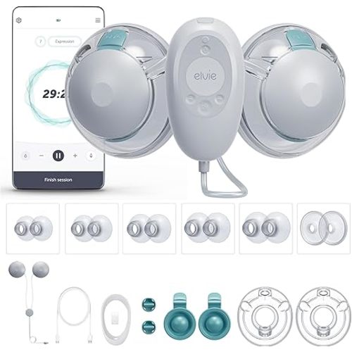 Elvie Stride 2 Hospital-Grade, App-Controlled Double Breast Pump - Hands-Free, Wearable, Ultra-Quiet & Electric with 10-Settings & Rechargeable