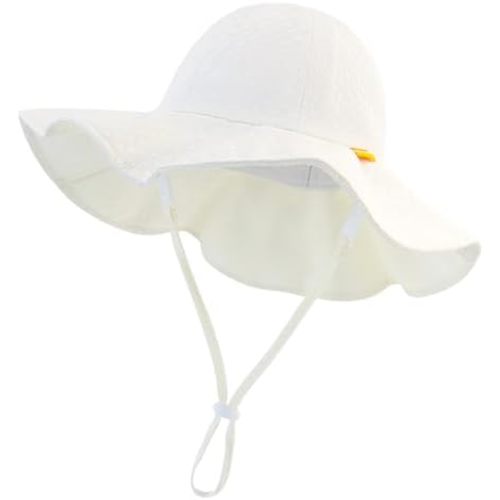 Sun Hat Toddler UPF 50+ Summer Bucket Hat Baby Wide Brim Beach Hats Girls Adjustable UV Protection Hats