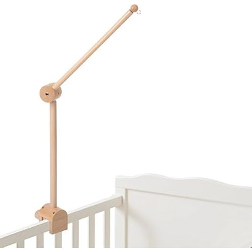 Baby Crib Mobile Arm, Nicemer Wooden Mobile Arm for Crib 31 inches, 3D 360° Adjustable, Mobile Hanger for Crib Baby Boy Girl Nursery Decor