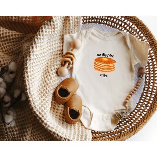 So Flippin' Cute Pancake Baby Bodysuit – Purple & Pine