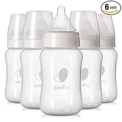 Evenflo Feeding Premium Proflo Venting Balance Plus Wide Neck Baby, Newborn and Infant Bottles - Helps Reduce Colic - 9 Ounce (Pack of 6)