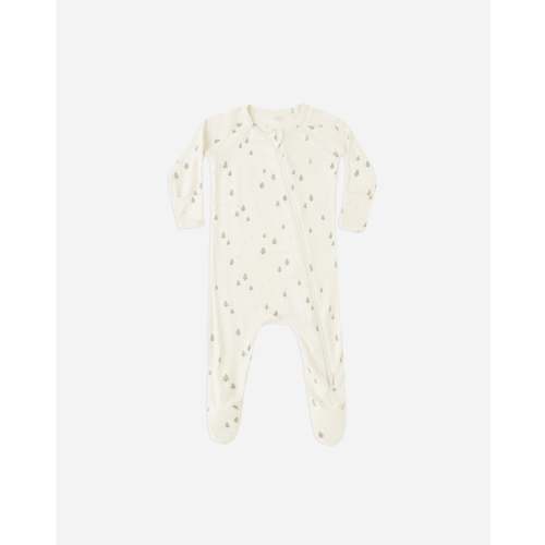 Bamboo Zip Footie || Trees – Quincy Mae