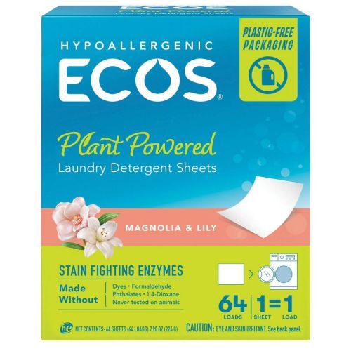 ECOS Laundry Detergent Sheets - Magnolia & Lily - 7.9oz/64 loads