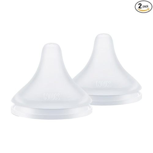 NUK Perfect Match, Slow Flow, Soft Silicone Nipple with Anti-Colic Vent, 2 Pack, BPA Free