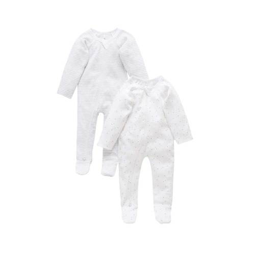 2 Pack Zip Footie, 0-3M