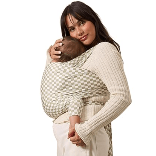 Solly Baby Wrap, Buttery-Soft Baby Carrier Newborn to Toddler 8-25 Lbs., Lightweight & Hands-Free Infant Sling Wrap, Breathable Carrier, Baby Wearing & Postpartum Essential, New Mom Gift, Sage Chequer