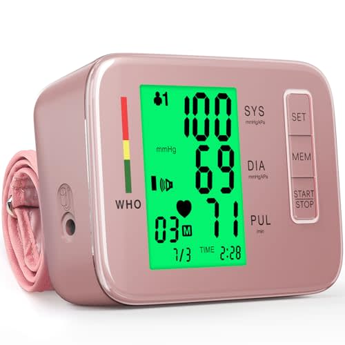 Double love Blood Pressure Monitor,Pink Blood Pressure Machine Bp Cuff | Automatic Upper Arm with 8.7”-16.5 inches Adjustable Automatic High Blood Pressure Cuff for Home Use 2 x 90 Sets Memory