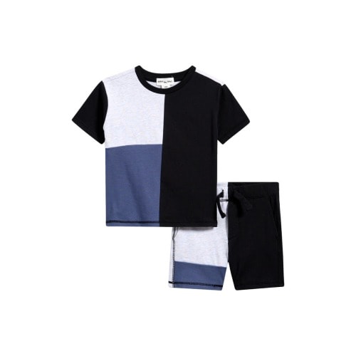 Colorblock Organic Cotton T-Shirt & Shorts Set