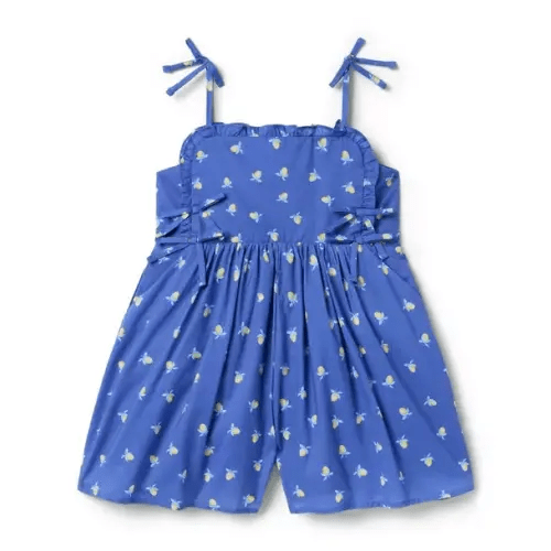 Girl Blue Ravine Lemon Lemon Bow Romper by Janie and Jack