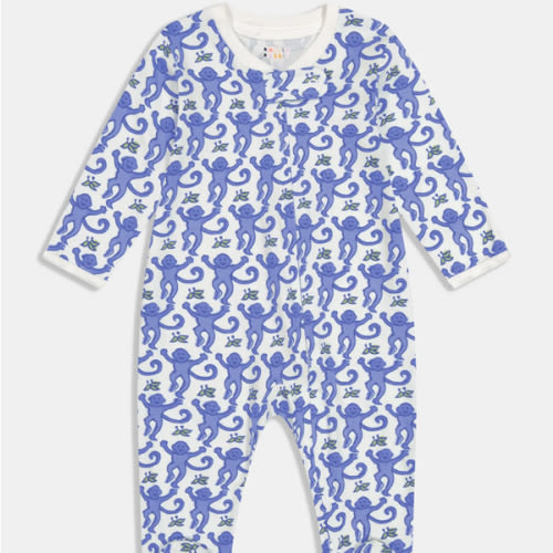 Infant Monkey Zipper Footie