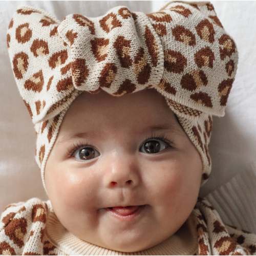 Leopard Knit Topknot