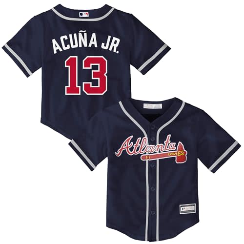 Ronald Acuna Jr. Atlanta Braves MLB Baby Infants 12-24 Months Navy Alternate Player Jersey