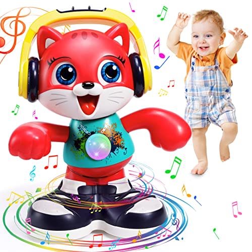 Baby Toys, Dancing Cat for Baby Boys & Girls with Music & Recording, Kids Interactive Early Learning Educational Toddler Toys for 2 3 Year Old Boys Girls with Sound Lights Effect Birthday Xmas Gift