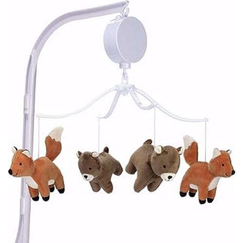 Bedtime Originals Sleepytime Bear & Fox Musical Baby Crib Mobile Soother Toy