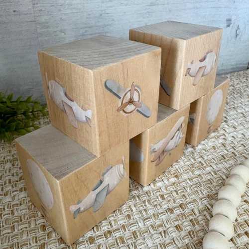 Airplane Nursery Baby Shower Blocks: Boy Room Decor