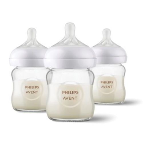 Philips Avent 3-Pack Natural Glass 4 oz. Bottles - CLEAR - 4 OZ