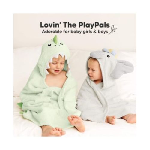PlayPals Baby Towels with Hood for Girls, Boys, 100% Soft Cotton Hooded Bath Towels for Newborn