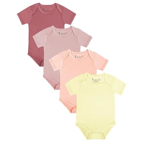 Jimonda Baby Boys Girls Rayon From Bamboo Bodysuit Short Sleeve One Piece Rompers Soft Outfits Infant Newborn Clothes 0-24M