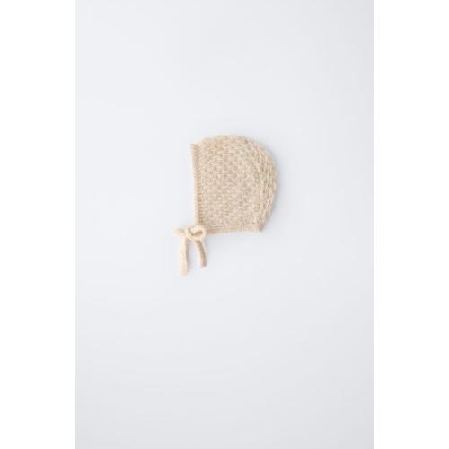 KNIT BONNET WITH WOOL - Beige-pink | ZARA United States