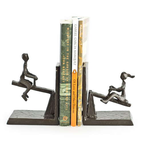 Red Barrel Studio® Merlino Kids on See Saw Iron Non-Skid Bookends Set & Reviews | Wayfair