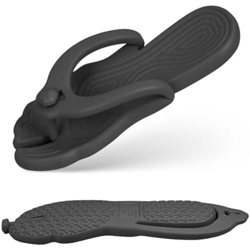 Rosoz Flip Flops for Women Men Foldable Travel Slippers Lightweight Shower Shoes Non-Slip Quick-Dry Bathroom Camp Beach Sandals