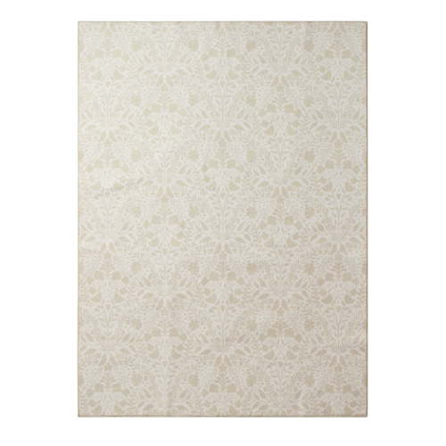 My Texas House Ivory Floral Faux Fur Washable Indoor Area Rug, 5' x 7'