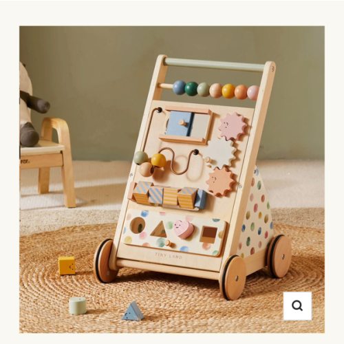 Tiny Land® Versatile Natural Wooden Baby Walker