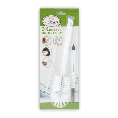 Baby Bottle Cleaning Brush Set - Includes Straw Brush & Scraper