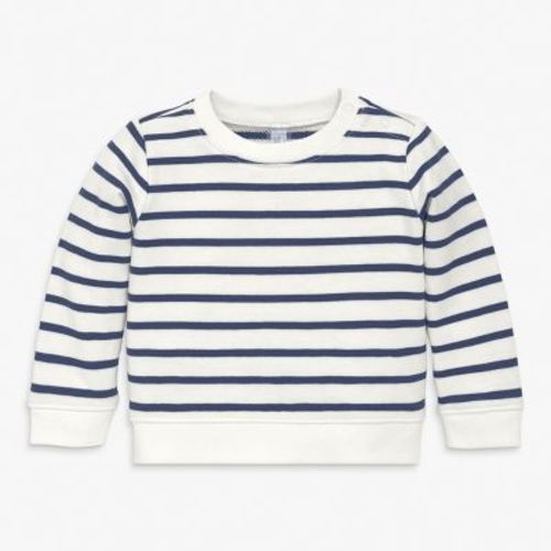 Primary Baby Sweatshirt In Stripe In Sunwahed Navy Ivory Stripe Size 6-12 Months
