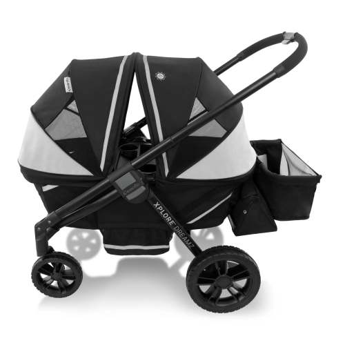 Evenflo Pivot Xplore Dreamz Stroller Wagon with Infant Car Seat Adapter - Jetsetter Black
