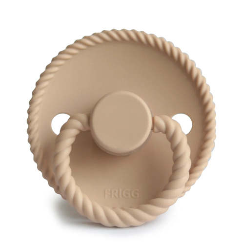 FRIGG Round Pacifier - Rope Silicone Size 1 - Croissant