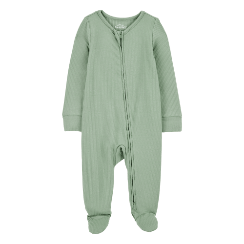 Baby Solid 2-Way Zip PurelySoft Sleep & Play Pajamas - Green - Carter's | Carter's