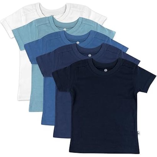 HonestBaby Multipack Short Sleeve T-Shirt Tee 100% Organic Cotton Infant Baby, Toddler, Little Kids Boys, Girls, Unisex