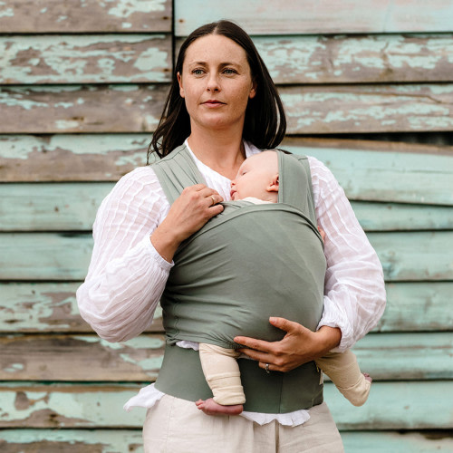 BabyDink T-Shirt Newborn Wrap Carrier - Sage, Large