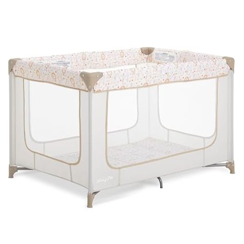 Dream On Me Zodiak Portable Playard, Compact for Travel, Carry Bag, Beige
