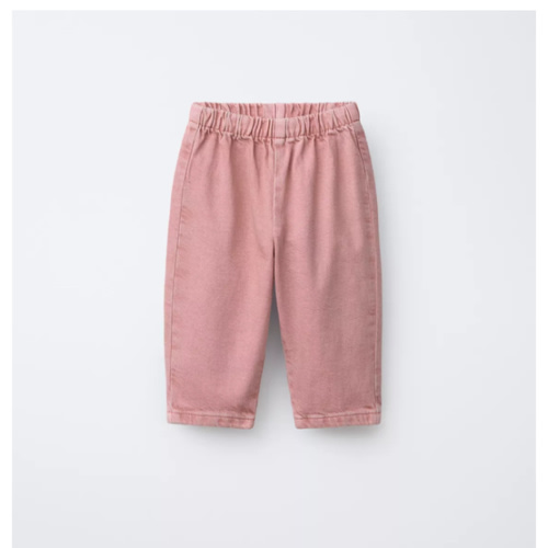 BAGGY TWILL PANTS WITH HEART POCKET - Pink | ZARA United States