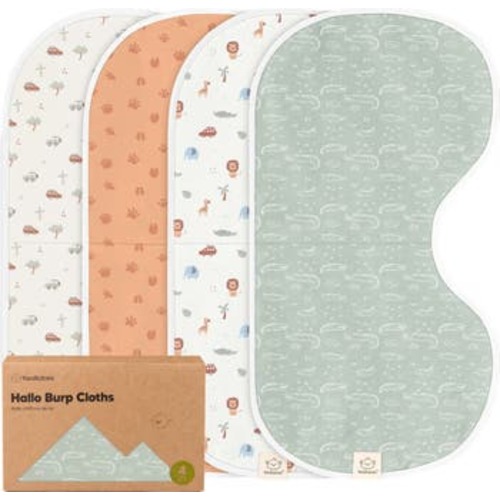 4-Pack Hallo Burp Cloths