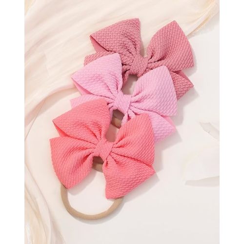 jollybows 20pcs Baby Girls Hair Bows Headband Nylon Hair Band Elastic Hair Accessories for Kids Infants Toddlers