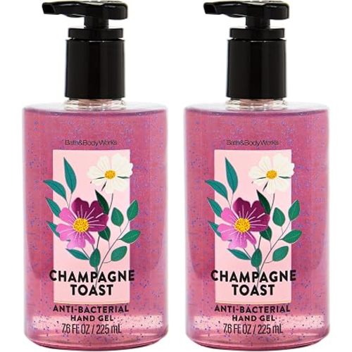 Bath & Body Works Champagne Toast Hand Sanitizer with Pump - Conditioning Hand Sanitizer for Soft, Clean Hands - Iconic Bubbly Fragrance - Vitamin E & Aloe-Infused - Thoughtful Gift - 2-Pack