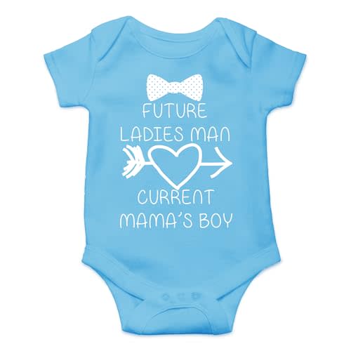 Future Ladies Man Current Mama's Boy Bodysuit Funny Infant Outfit Comfy Baby Boy Clothes