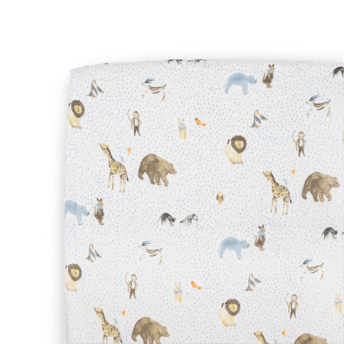 Cotton Muslin Crib Sheet - Party Animals
