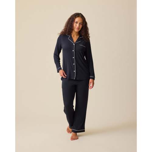 Clea Bamboo Long Sleeve Pajama Set | Black - Kindred Bravely