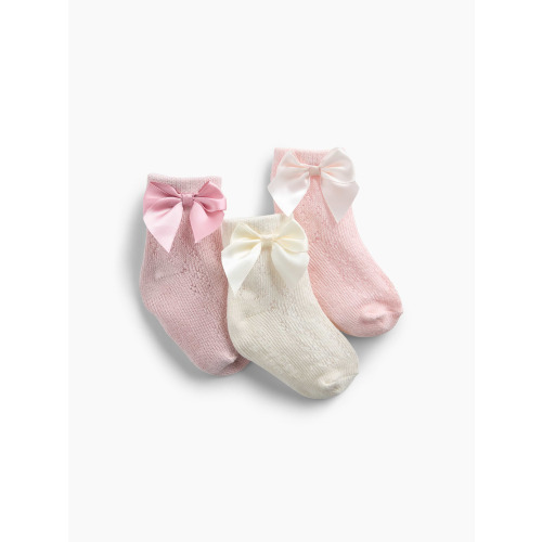 Baby Bow Pointelle Sweater Socks (3-Pack)