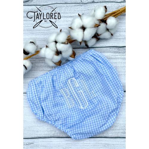 Monogrammed Gingham Baby Bloomers | Monogrammed Bloomers | Monogrammed Diaper Cover | Gingham Diaper Cover | Diaper Cover