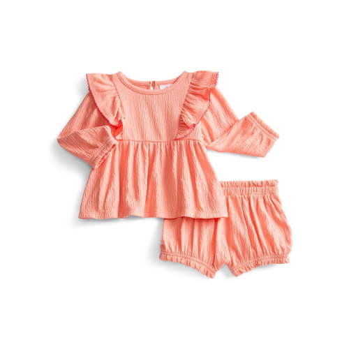 Wonder Nation Baby Girls' Long Sleeve Top and Bloomers Set, 2-Piece, Sizes 0/3M-24M