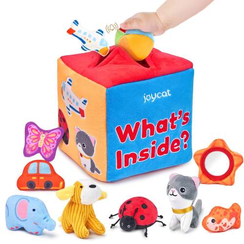 My First Mystery Soft Box – Sensory Exploration Toy Set with 10 Crinkle/Rattle Objects for Baby