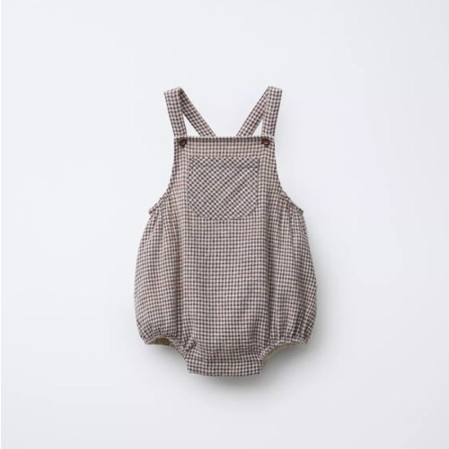 PLAID ROMPER - Brown / Ecru | ZARA United States