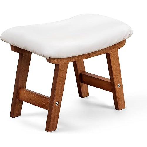 Foot Stool with Leather Cover,Foot Rest Made of Wooden for Couch,Bench,Sofa,Under Office Desk