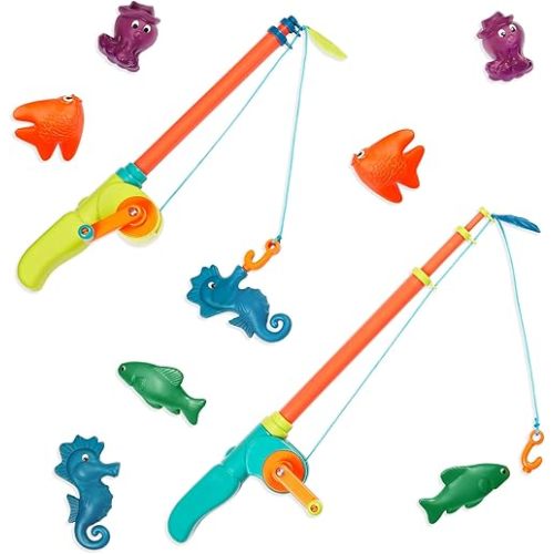 B. toys- Fishing Play Set For Kids – Magnetic Fishing Game – 2 Fishing Rods & 8 Sea Animals - Color-Changing Toys For Bath, Pool – 3 Years +