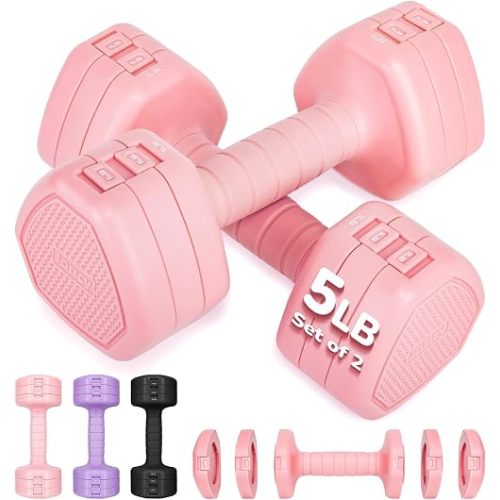 Adjustable Dumbbell Set of 2, 10LB 20LB 30LB Weight Set